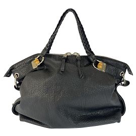 Gucci Bamboo Leather Tote Bag Black