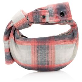 Bottega Veneta Tartan Printed Nappa Jodie Mini Bag Grey