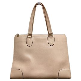 Bolsa Tote de Couro Babila da Valextra Marrom Bege