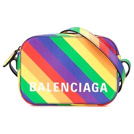Bolsa de câmera Ville em couro com logo arco-íris Balenciaga Xs Amarelo