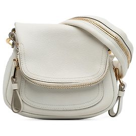 Mini bolsa transversal Jennifer em couro de bezerro Tom Ford Branco
