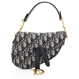 Mini Sac Saddle Oblique Dior Bleu
