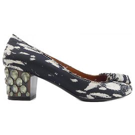 Escarpins en cuir Lanvin Marron Noir