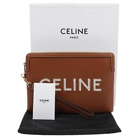 Céline Bolsa pequena com alça e logo Marrom