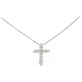 Autre Marque Collana a Croce con Diamanti Au750 Argento