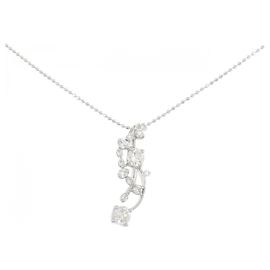 Autre Marque Diamant-Halskette PT900 PT850 Silber