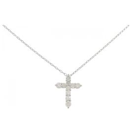 Autre Marque Diamant-Halskette Pt900/Pt850 Silber