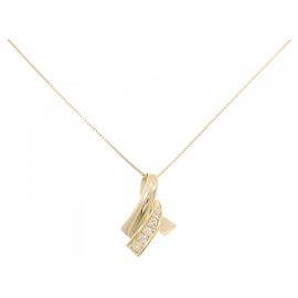 Autre Marque Colar de diamante Au750 Dourado