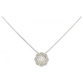 Autre Marque Diamant-Halskette PT900 PT850 Silber