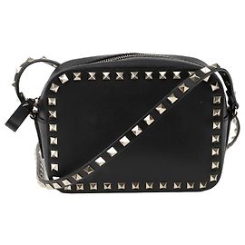 Valentino Rockstud Camera Small Shoulder Crossbody Bag Black