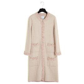 Chanel 2006 Maxi Cardigan Mantel FR38 Rosa Kaschmir Lange Jacke UK10 US6 Pink