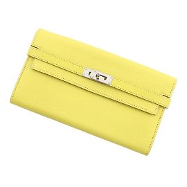 Hermès Hermes Kelly Wallet Long in Lime Golden