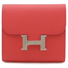 Hermès HERMES Carteira Compacta Bi-fold Constance Rosa Fuschia