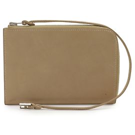 Tarjetero de cuero beige Hermès Beige