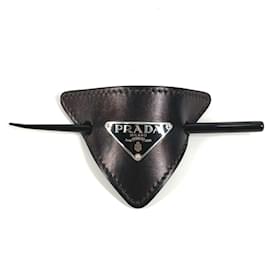 Prada Black Leather Kanzashi Hairpin Black