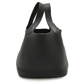 Bolsa Picotin PM Hermès em couro Togo preto Preto