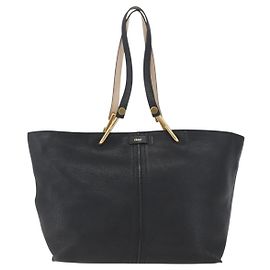 Chloé Chloe Keri Tote aus Leder mittelgroß Schwarz