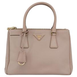 Prada Galleria Double Zip Tote em couro Saffiano médio Rosa