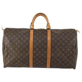 Bolsa Keepall Louis Vuitton em canvas Monogram 55 Marrom