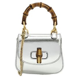 Bolsa Gucci Bamboo 1947 Prata