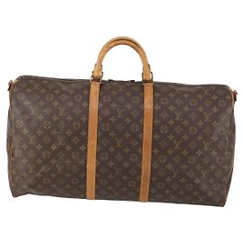 Sac Keepall Bandoulière Louis Vuitton Monogram Canvas 60 Marron