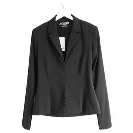 Jacquemus La Veste Obiou Layered Back Blazer Jacket Black