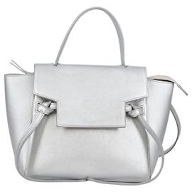 Céline Bolsa de Cinto Celine em Couro Texturizado Mini Prata