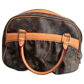 Louis Vuitton Boston Mitzi Handbag – Monogram Canvas – Authentic Beige Dark brown Monogram