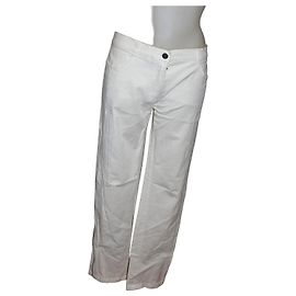 Pantalones Fendi de algodón elástico blanco Blanco