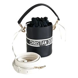 Christian Dior Vibe Bucket em pele com cordão Small Preto