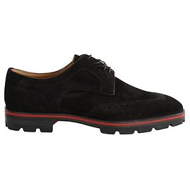 Christian Louboutin Schwarze Wildleder-Schnürschuhe Schwarz