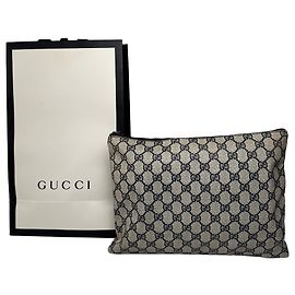 Vintage Gucci Ophidia Monogram Clutch Grau Marine Grau