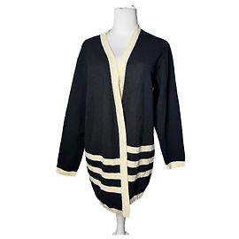 Cardigan Rayé Vintage Courreges Paris Noir Blanc M Noir
