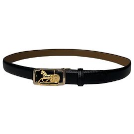 Céline Vintage Celine Paris Leather Belt Black Black
