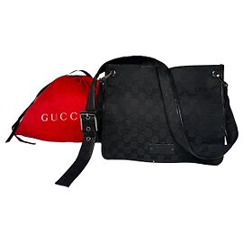 Borsa a spalla vintage Gucci monogramma nera Nero