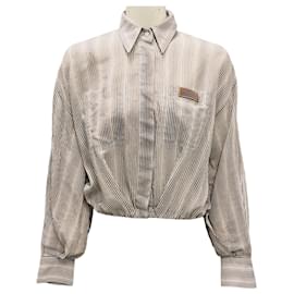 Camicia / Blusa in Cotone e Seta Multicolore Brunello Cucinelli Multicolore