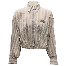 Camisa / Blusa de Algodón y Seda Multicolor de Brunello Cucinelli Multicolor