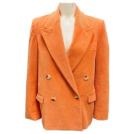 Acne Studios Orange Double Breasted Corduroy Suit Jacket Orange