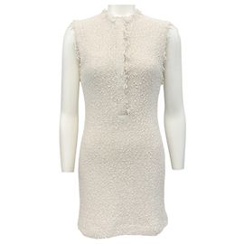 Vestido sin mangas de punto bouclé blanco cercano Iro Solai Beige