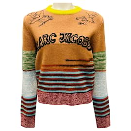 Marc Jacobs Pullover mit mehrfarbigem Streifenmuster Kamel