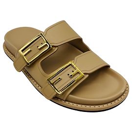 Fendi Beige Feel Leder-Sandalen Beige