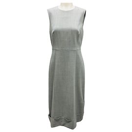 Peserico Light Grey Sleeveless Wool Sheath Dress Grey