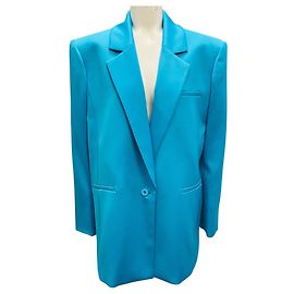 Alice + Olivia Ocean Floor Shan Strong Shoulder Blazer Blue