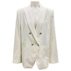 Veronica Beard Off-White / Blue Apollo Jacket Beige