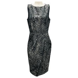 Vestido de coquetel sem mangas em jacquard multi Slate da Michael Kors Cinza