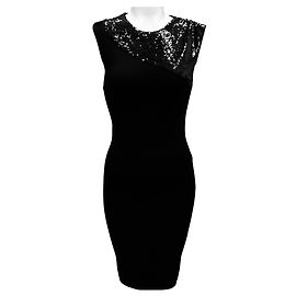 Robe Mini à Paillettes Noire Bristol d'Alice + Olivia Noir