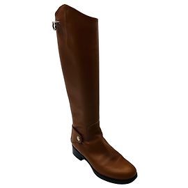 Botas de montar de cuero marrón cognac Salvatore Ferragamo Castaño