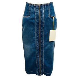 Closed Saia lápis de denim azul médio fechada Azul