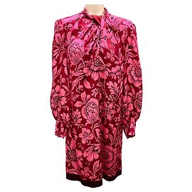 Erdem Pink Multi Printed Seidenkleid Marisabel Pink