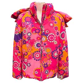 Claudie Pierlot Chaqueta de plumas multicolor con flores rosas ERL Rosa
